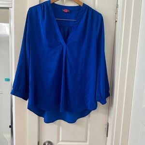 Vince Camuto Blue Asymmetrical Relaxed Blouse